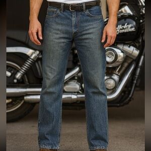 NWOT Harley Davidson Men’s Denim Jeans SZ 34X34 Blue Fading Zip Up 100% Cotton